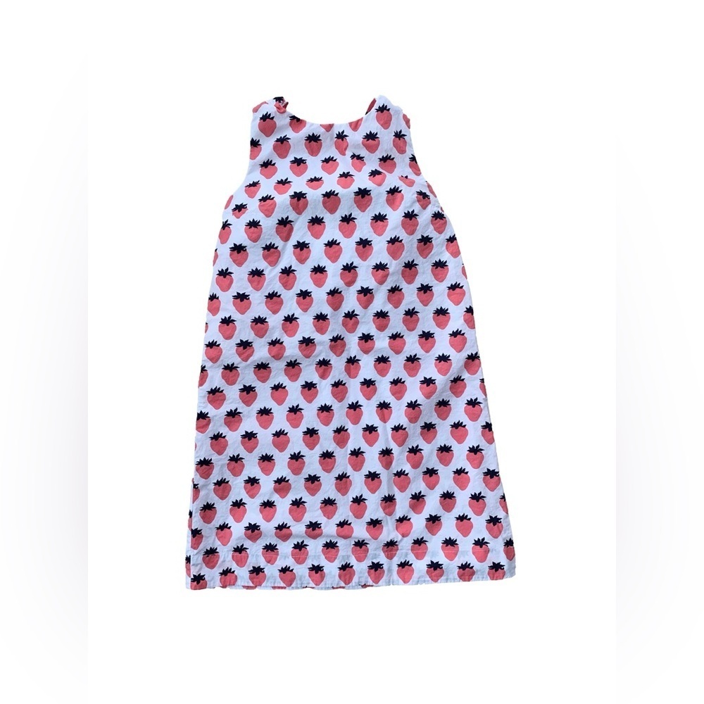 Crewcuts Size 12 Strawberry Print Bow Back Dress